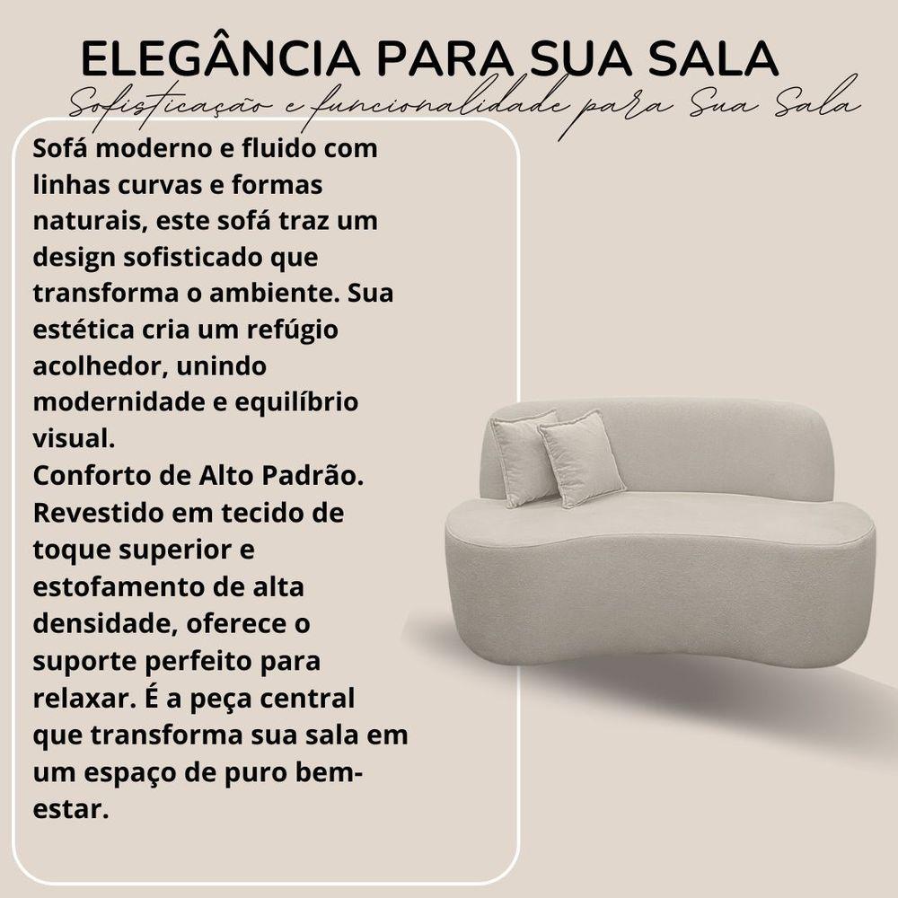 Sofá Ondulado Orgânico Pequeno 2 Lugares Sala Bouclé Bouclé Mostarda