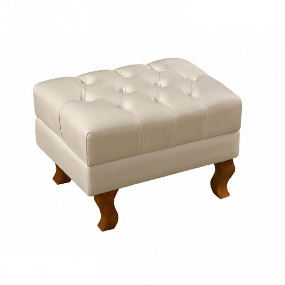 Miniatura Poltrona Imperador Com Puff Chesterfiel Dom Pedro Courissimo Bege