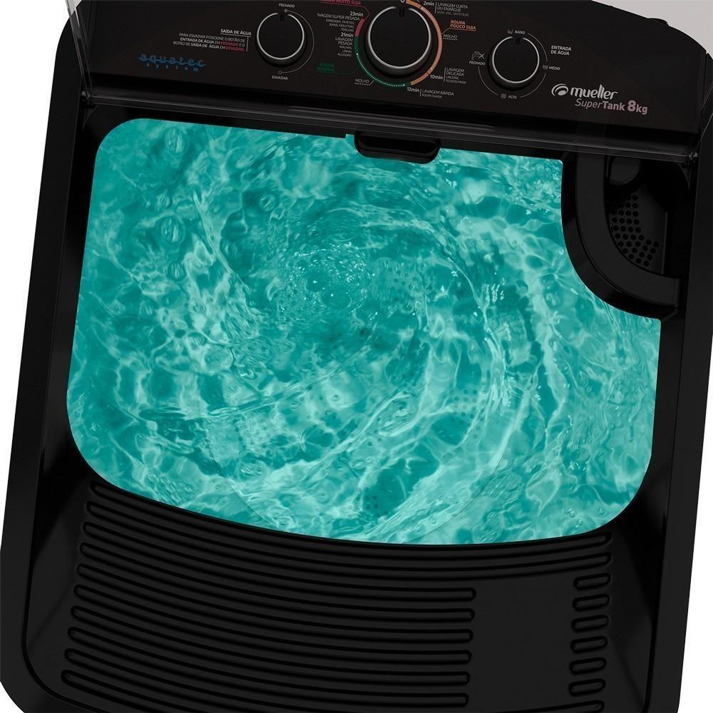 Tanquinho Supertank Mueller com Aquatec 8Kg Preto 220V