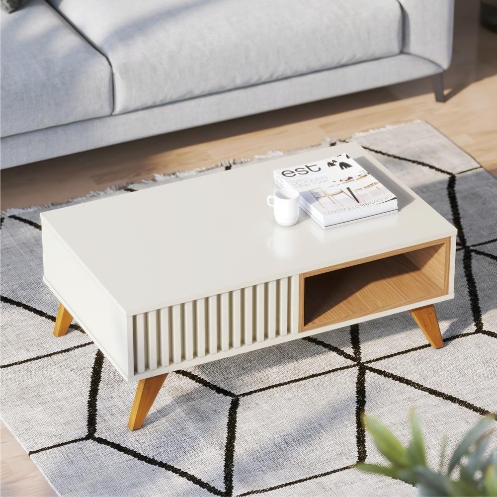 Jogo Para Sala De Estar Rafaela Off-white Freijo