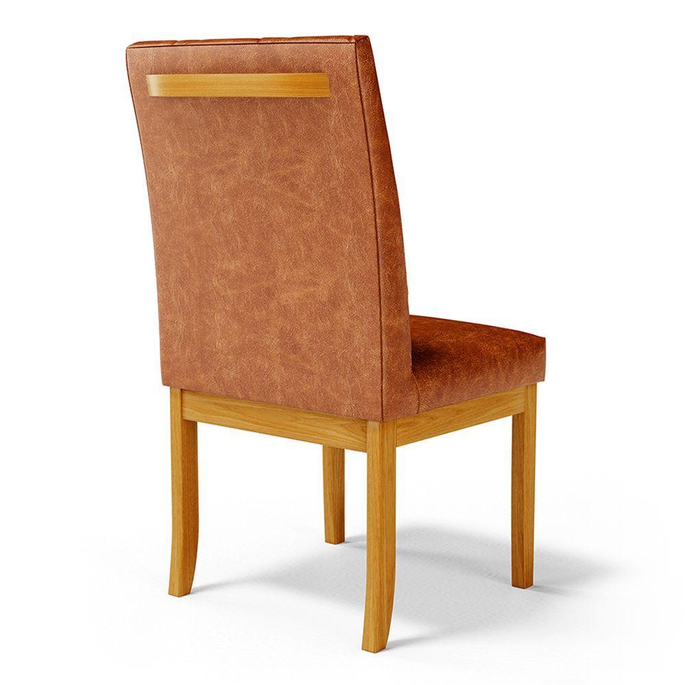 Miniatura Kit 2 Cadeiras De Sala De Jantar Estofadas Gomes Madeira Maciça Pu Marrom G78