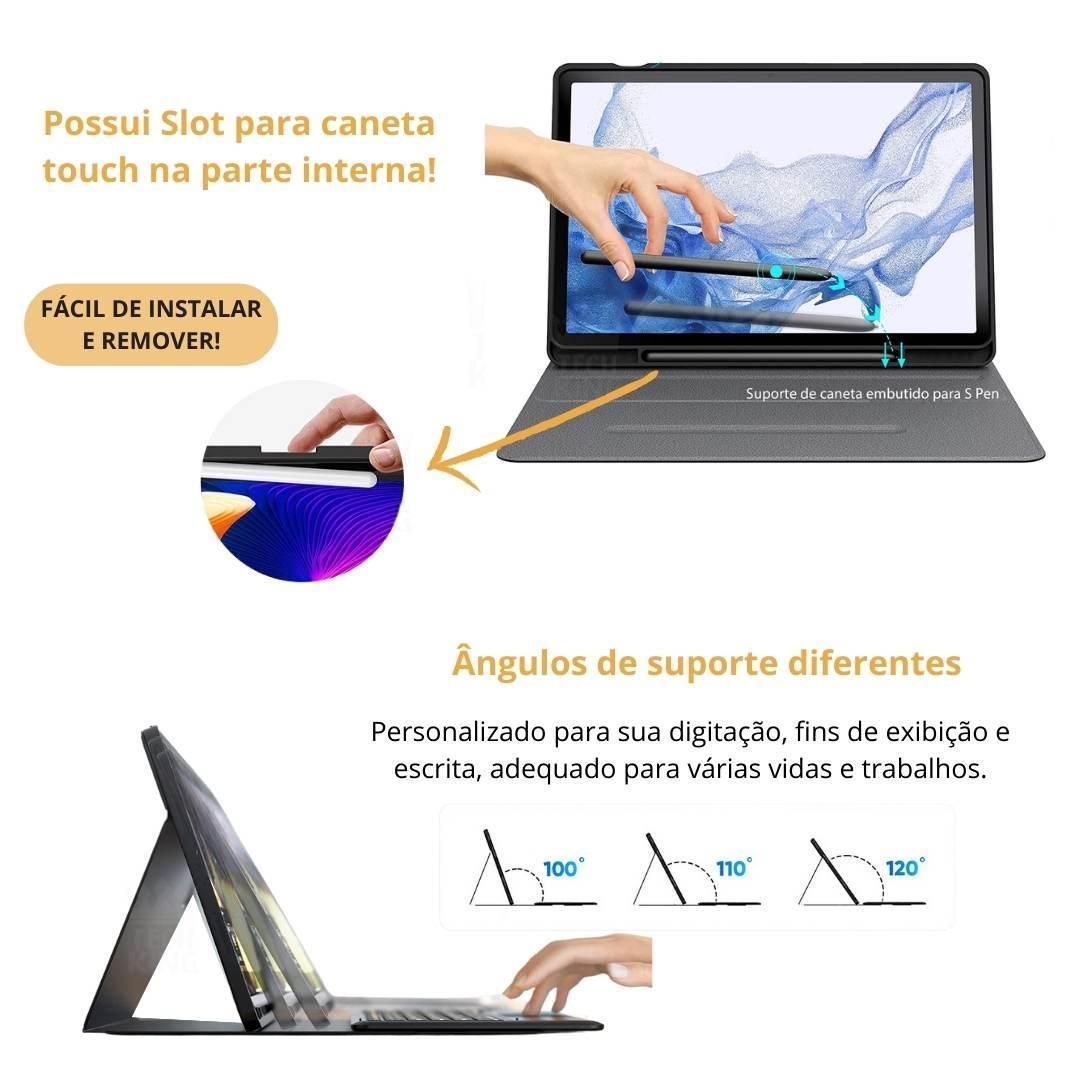 Capa Com Teclado Magnético Para Galaxy Tab S7 Plus 2020 T970