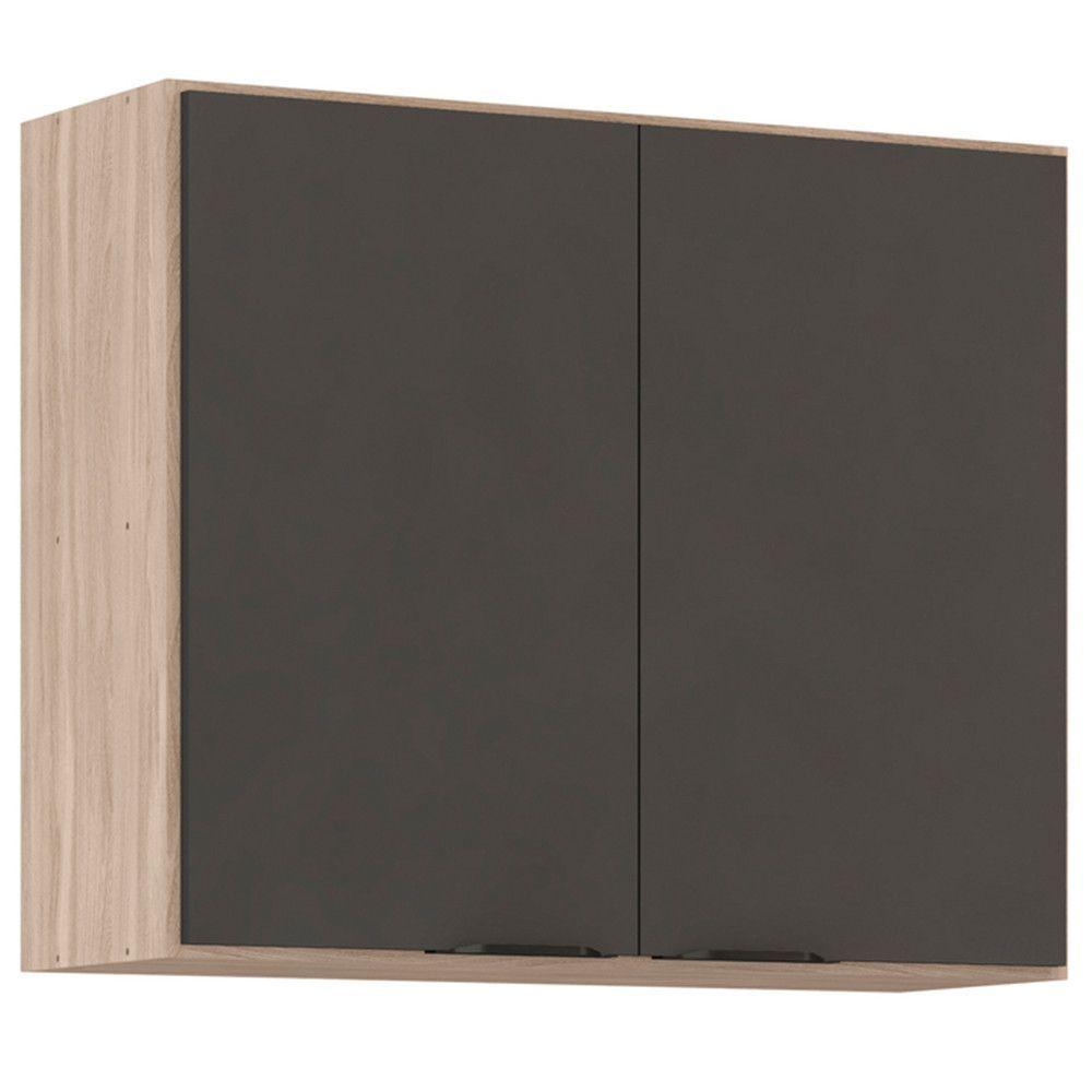 Miniatura Armário Aéreo Firenze 80cm 2 Portas 94241 Demóbile Avena Touch E Grafito