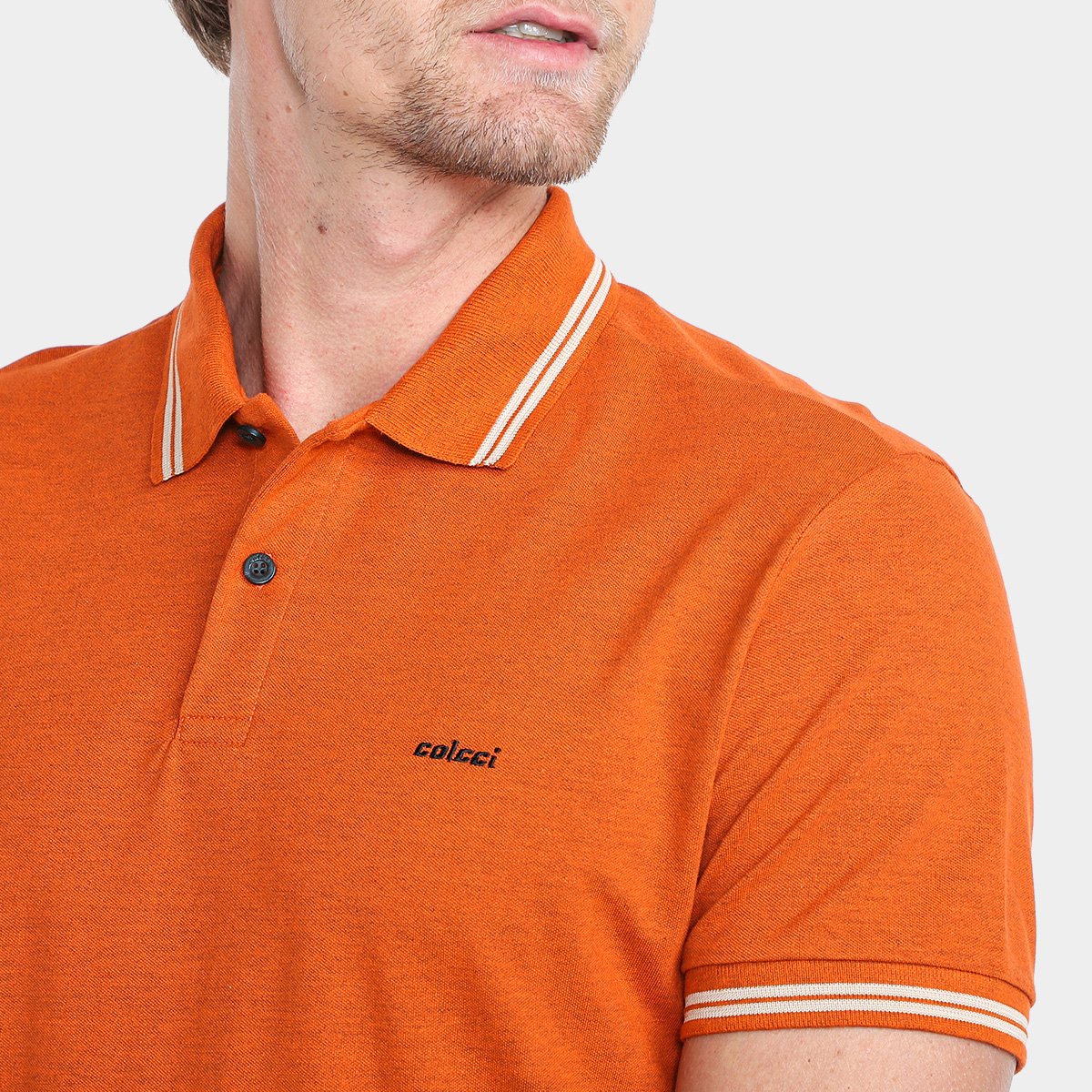 Miniatura Camisa Polo Colcci Logo Masculina Laranja - G