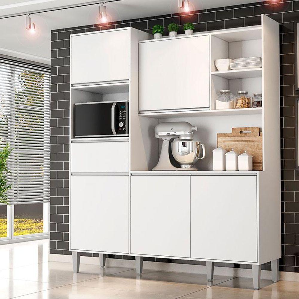 Miniatura Armário Para Cozinha Kit Ambiente Isabel Branco Brilho - Ajl