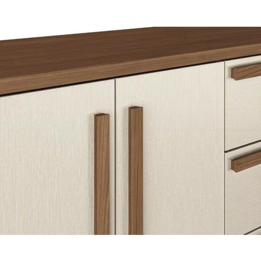 Miniatura Cômoda Juvenil Málaga Gold 2 Portas E 5 Gavetas C- Pés Jatoba-areia - Santos Andirá