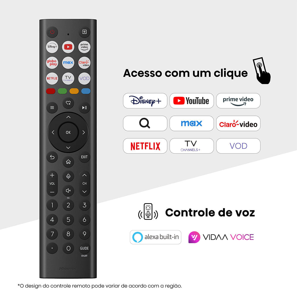 Miniatura Smart TV Hisense QLED 4K 65" Polegadas com Dolby Vision, Dolby Gaming, Alexa e Google - 65Q6QV Bivolt