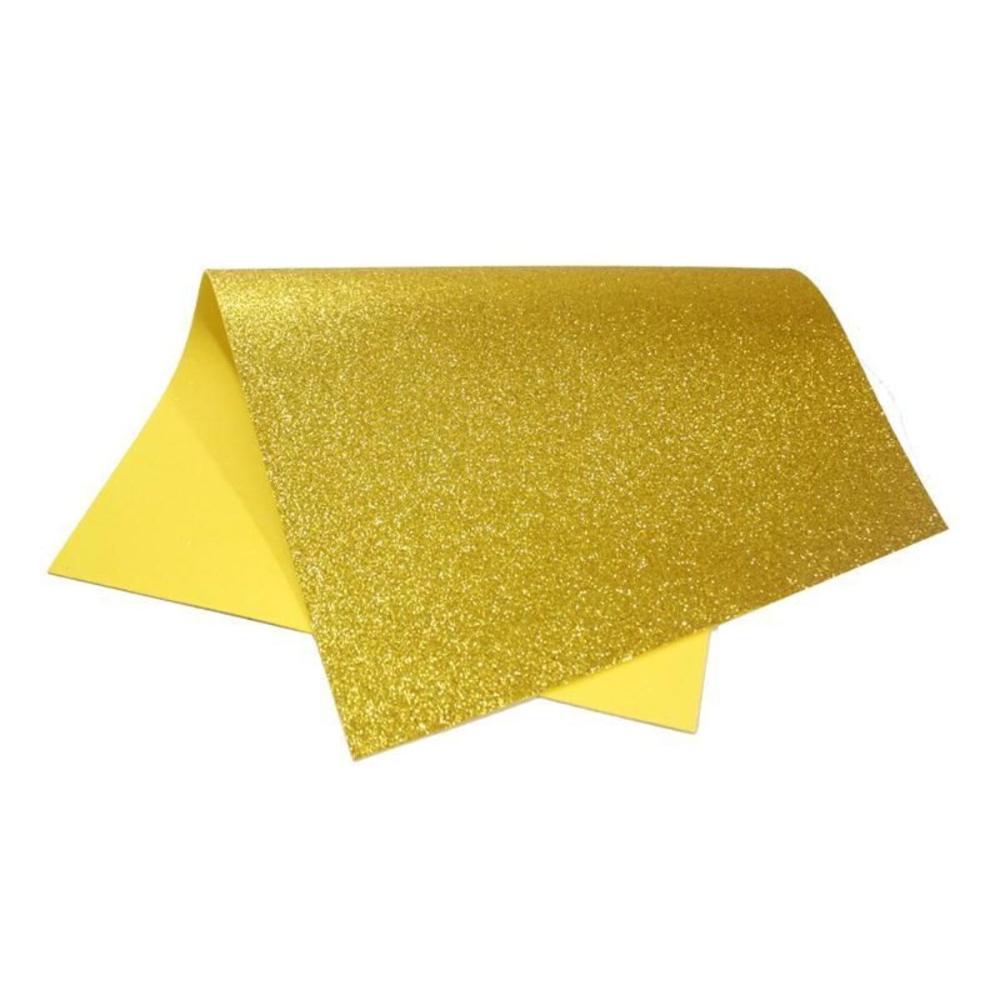 Miniatura Placa de Eva com Glitter - Cor dourado