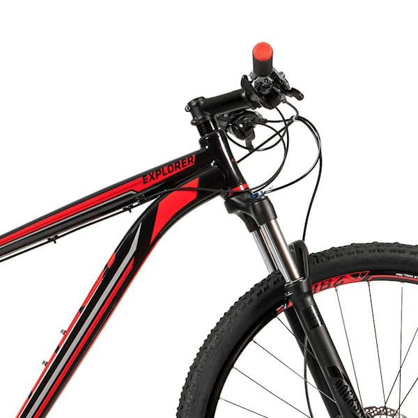 Miniatura Bicicleta Caloi Explorer Expert 2018 Preta/vermelha Tam.17