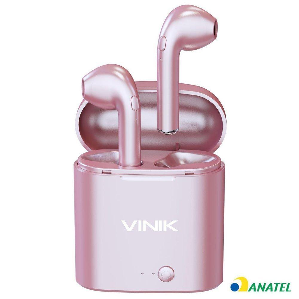 Miniatura Fone De Ouvido Bluetooth Easy W1+ Tws True Wireless - Rose