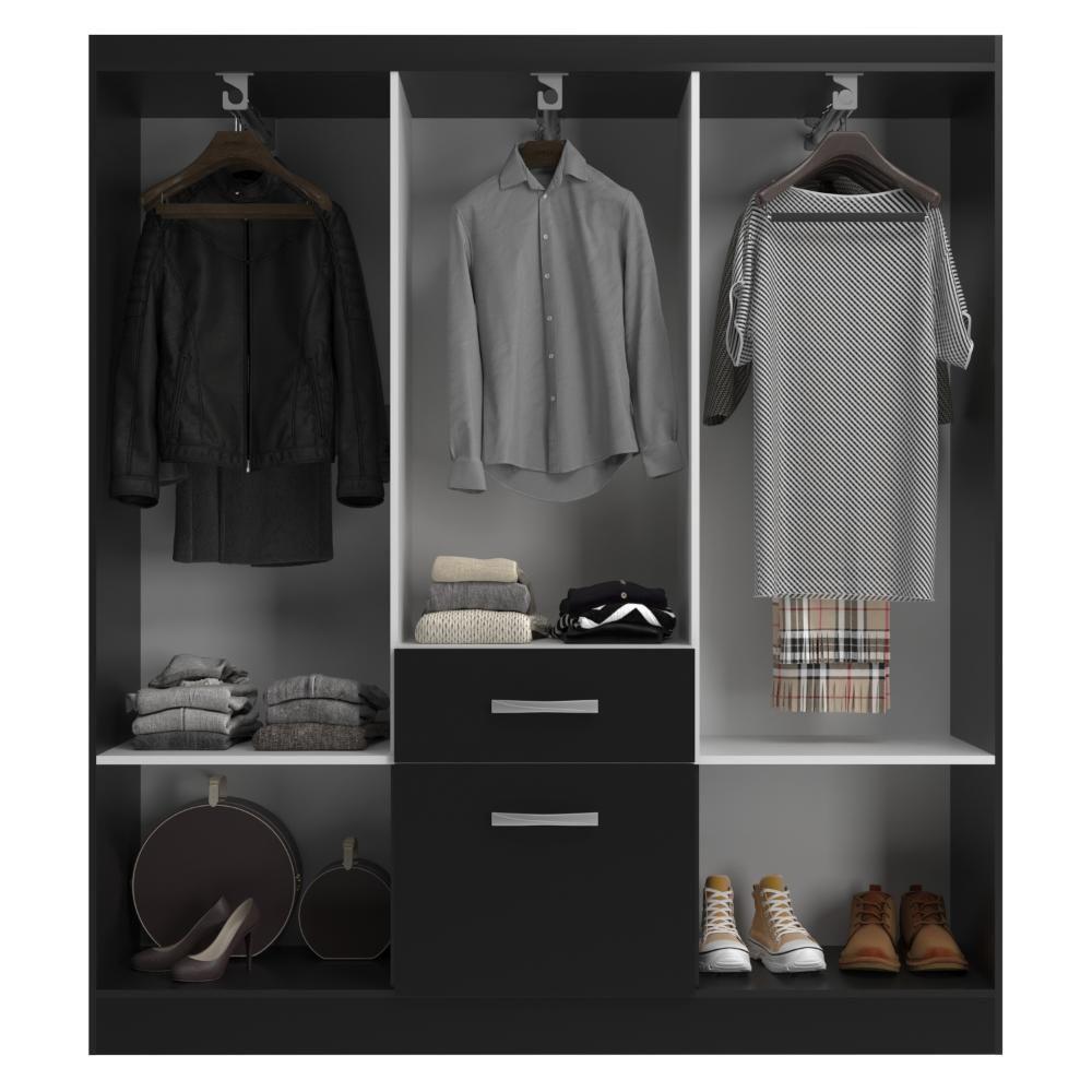 Miniatura Guarda Roupas New Marbela 07 Portas E 01 Gaveta - Black Black