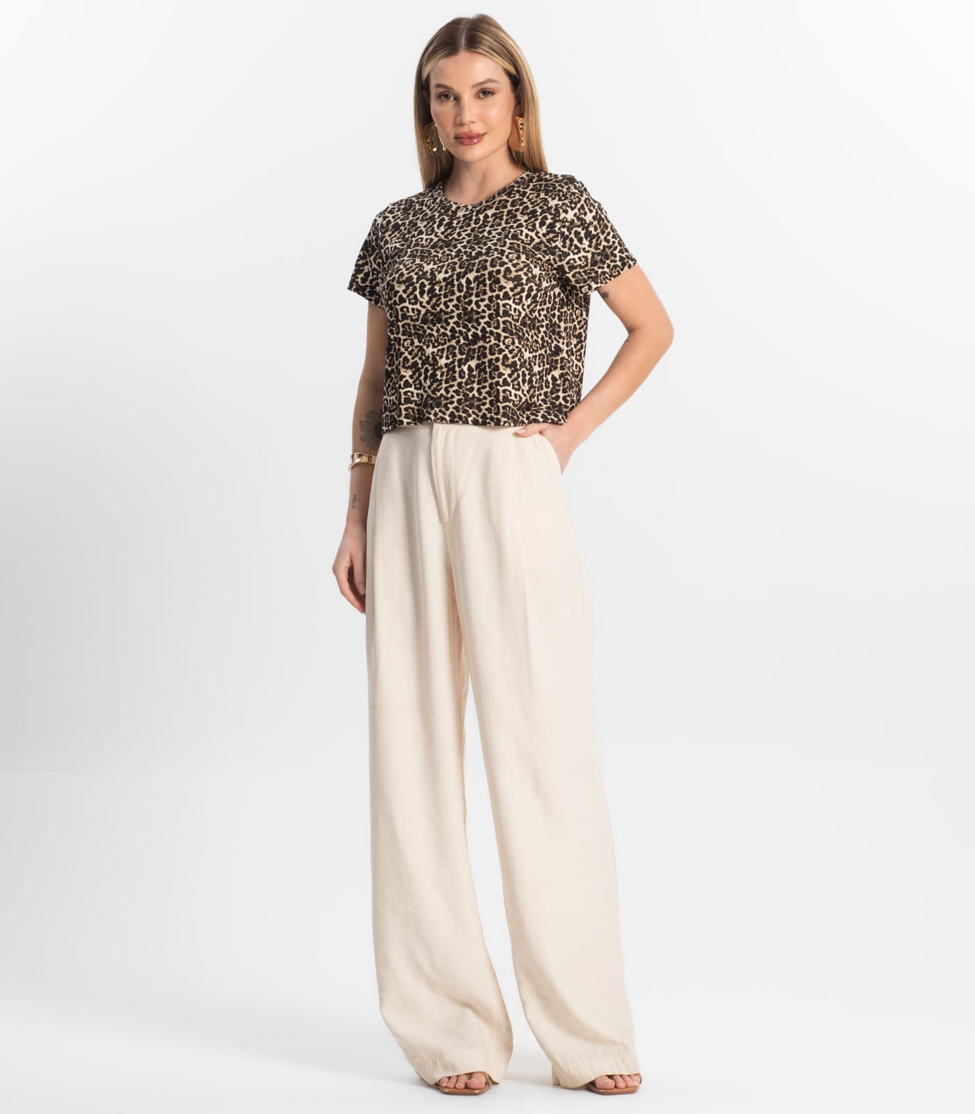 Miniatura Blusa Feminina Estampada Select Bege G