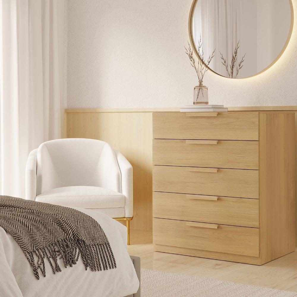 Miniatura Cômoda 5 Gavetas 80cm Jade CabeCasa MadeiraOriginals Cômoda 5 Gavetas 80cm Jade Cabecasa Madeiramadeira Avelã
