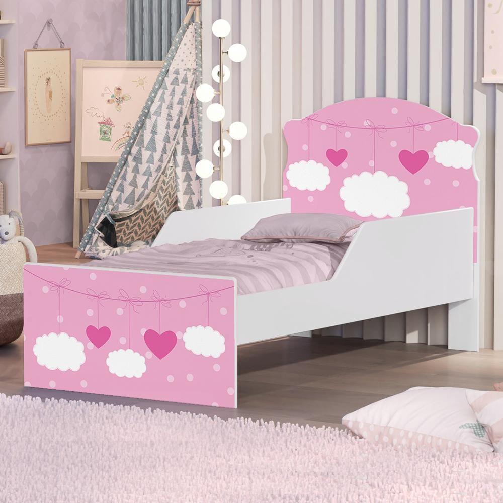 Miniatura Cama Infantil Rosa Menina Com Colchão