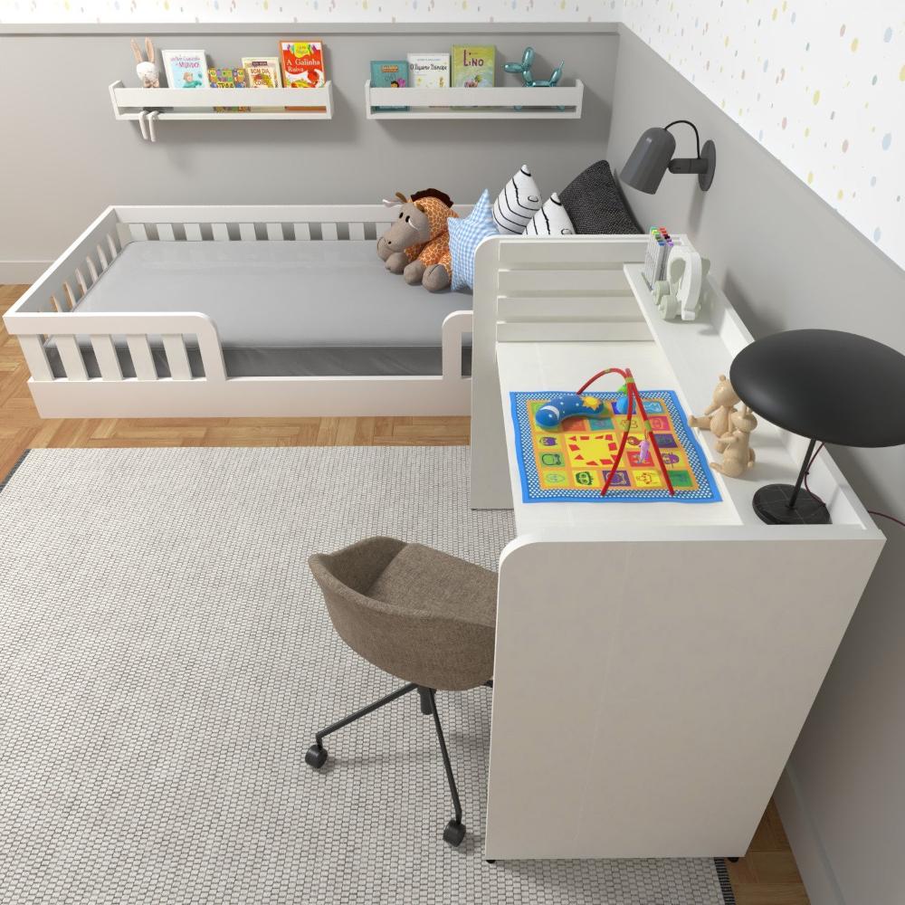 Miniatura Escrivaninha / Mesa Infantil com Regulagem de Altura Branco