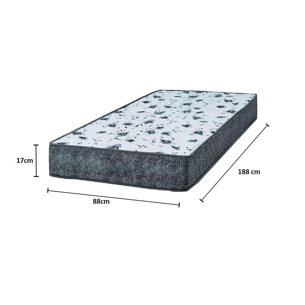 Miniatura Cama Box Baú Solteiro 88 Tecido Marrom Com Colchão Alegro Bello Box D28 Cinza 58x88x188