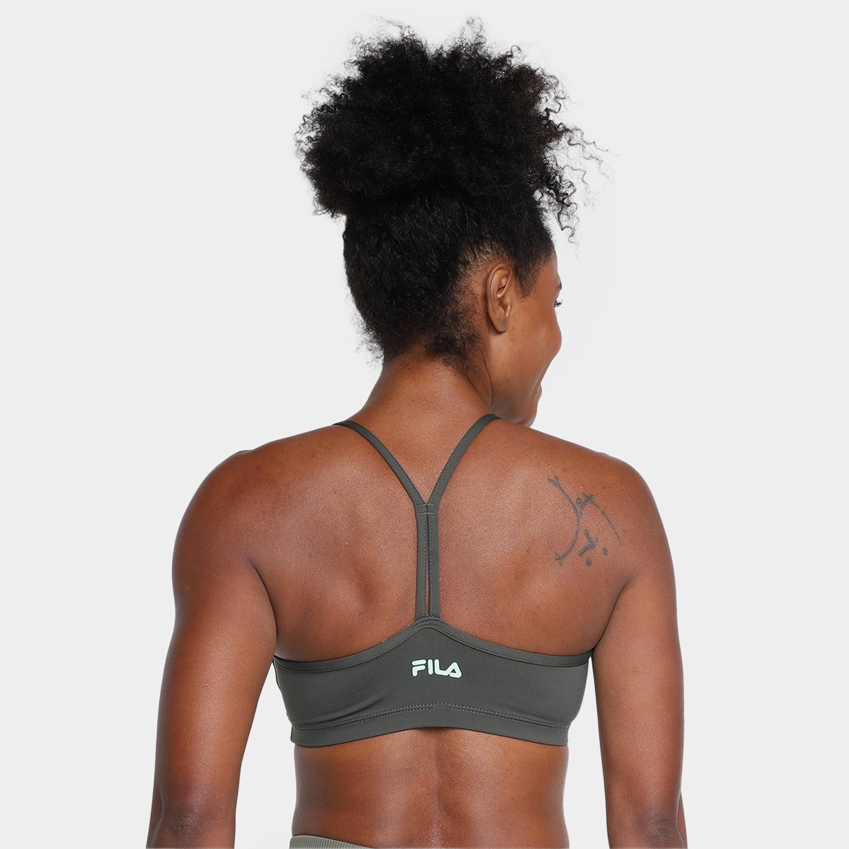 Miniatura Top Fila Life Feminino Verde+Bege - G
