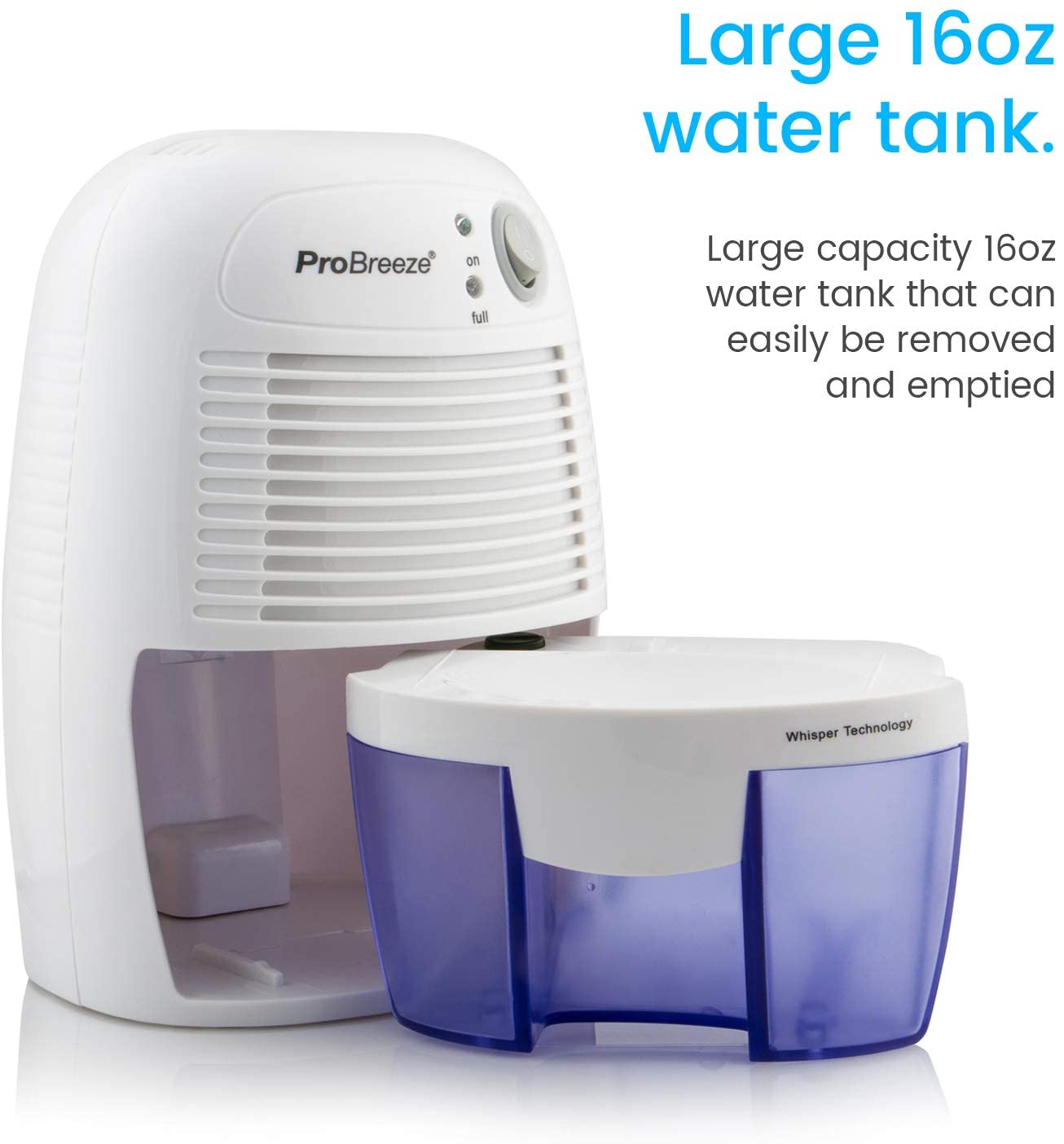 Miniatura Desumidificador Mini Pro Breeze 45m2 Portátil BrancoAzul 110V