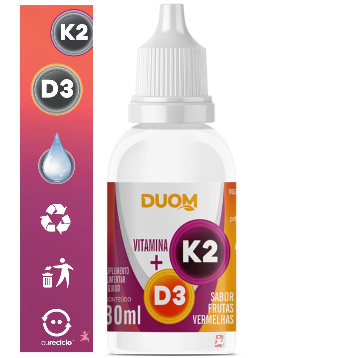 Miniatura Vitamina D3 + K2 Em Gotas 30 Ml Frutas Vermelhas - Duom