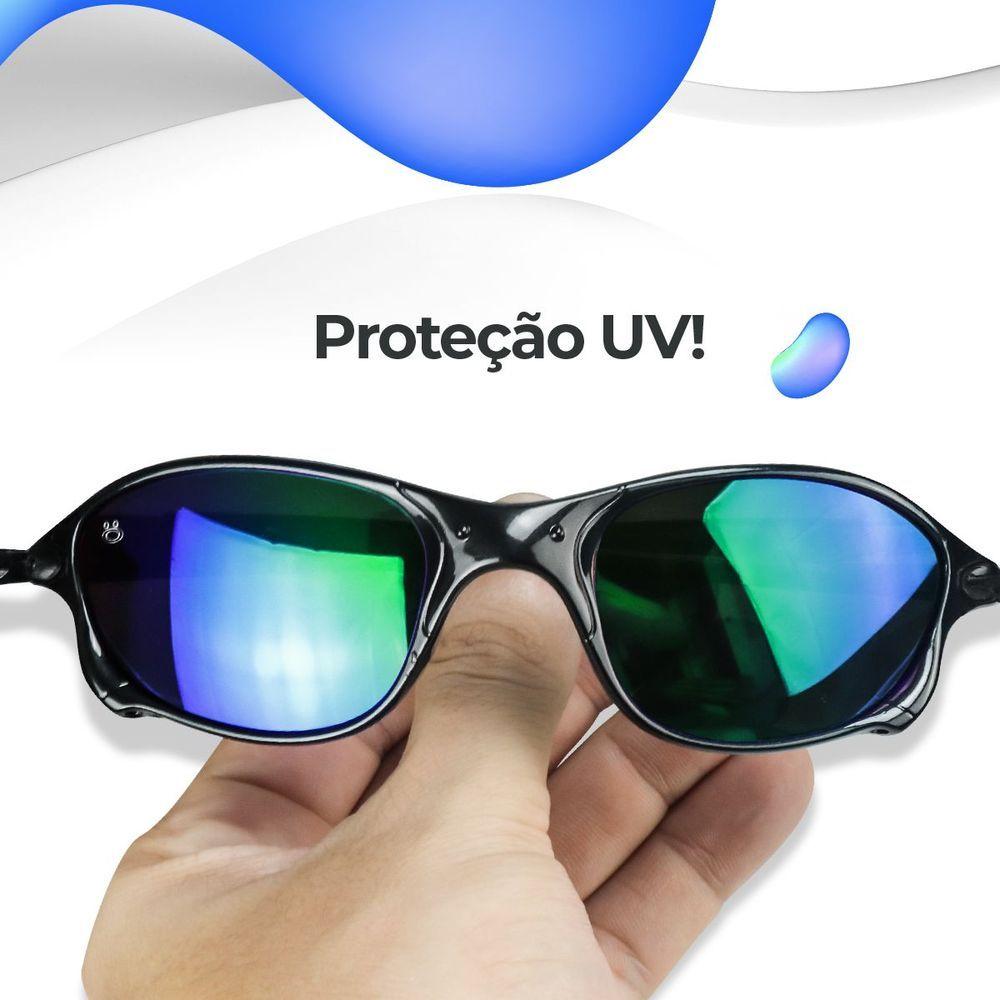 Miniatura Azul Juliet Oculos Sol Lupa Mandrake Masculino Proteção Uv Presente Armação Preta Original
