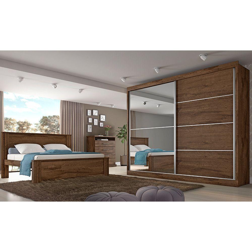 Miniatura Roupeiro Verona Plus 2 Porta Espelhado Brauna/ Off White