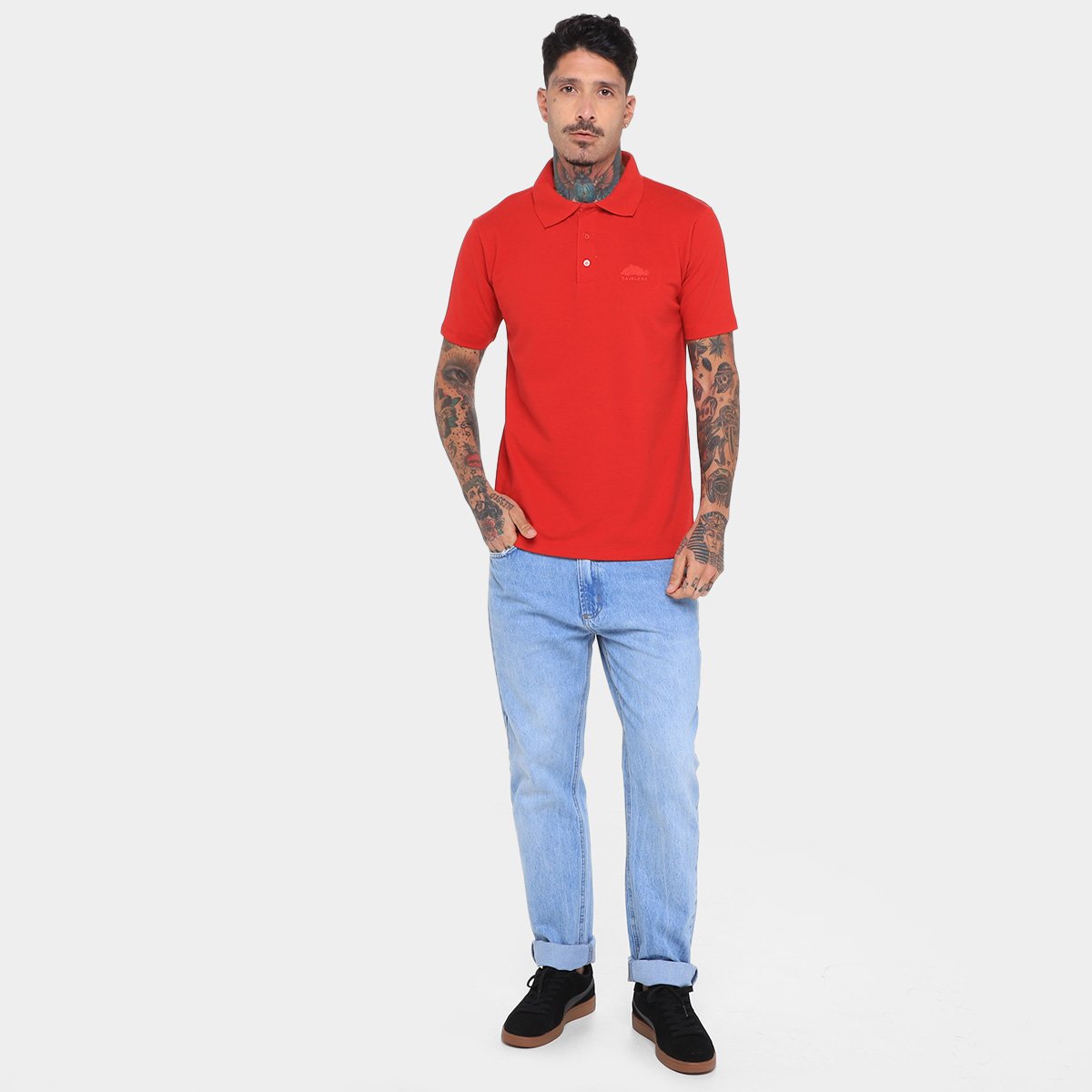 Miniatura Camisa Polo Cavalera Aguia Line Masculina Vermelho - G