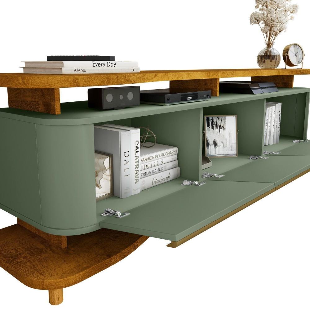 Miniatura Rack para Tv de 75 Polegadas Guarapari Naturalle/Pistache