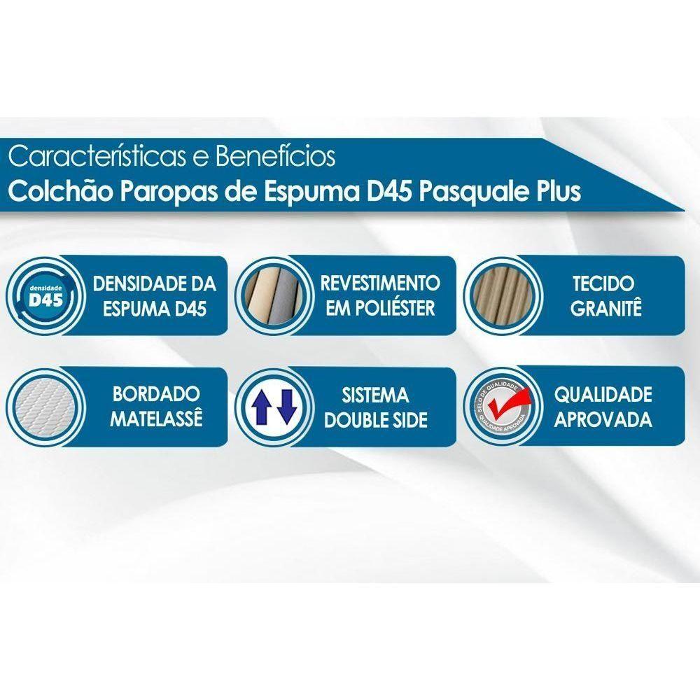 Miniatura Colchão Viúva Espuma D45 Pasquale Plus Gray (128x188x25) - Paropas