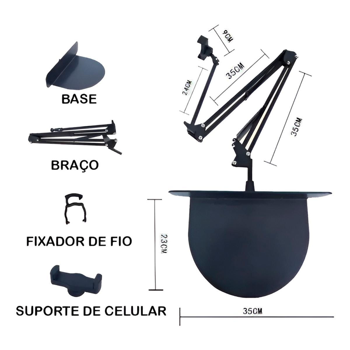 Miniatura Suporte 360 Celular Articulado Ajustável Mesa Cama