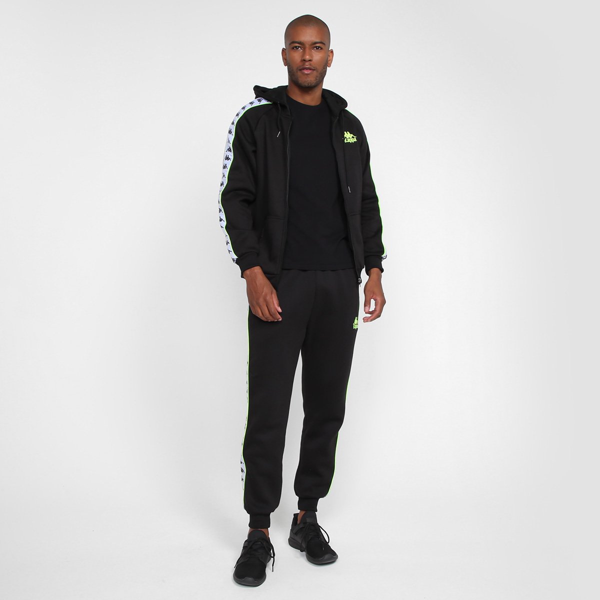 Miniatura Calça Kappa Fleece Masculina Preto - EGG