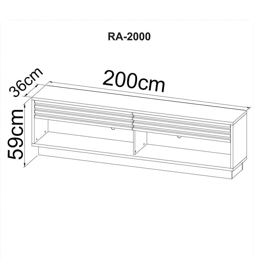 Rack 2 Gavetas Corrediças Telescopicas Ra2000 Natural Tecno Mobili Natural