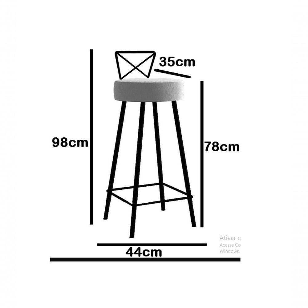 Miniatura Banqueta Alta Com Encosto Tânia Eiffel Cozinha Bar Bistrô Ferro Branco Sintético Amarelo