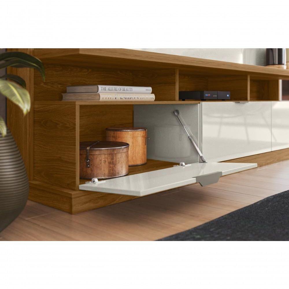 Miniatura Painel Home Bilbao 2024 P- Tvs Até 70 3 Portas E Prateleiras P- Itens - Jequitiba-off White Perolizado