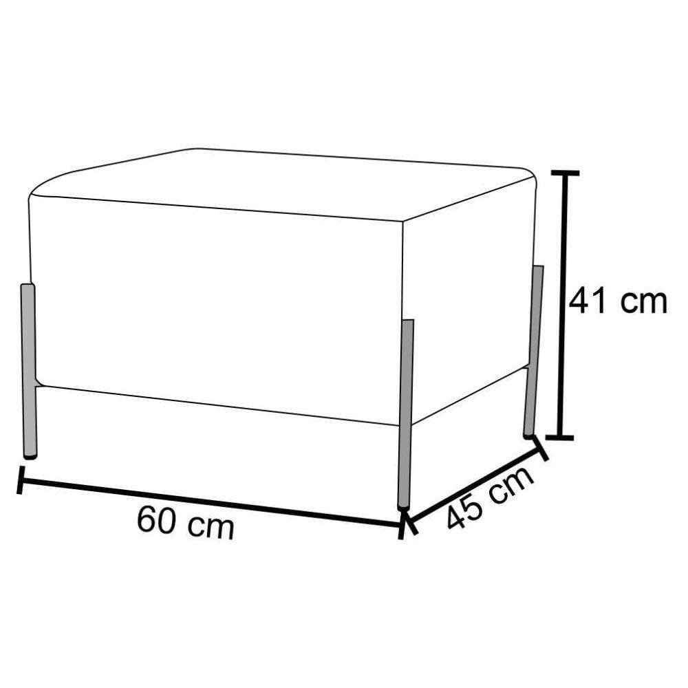 Miniatura Kit 2 Puffs Decorativos 60cm Base Aço Status C-305 Veludo Rosê - Domi