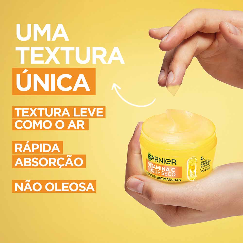 Miniatura Hidratante Facial Antimanchas Garnier Skin Vitamina C Toque Seco 85g