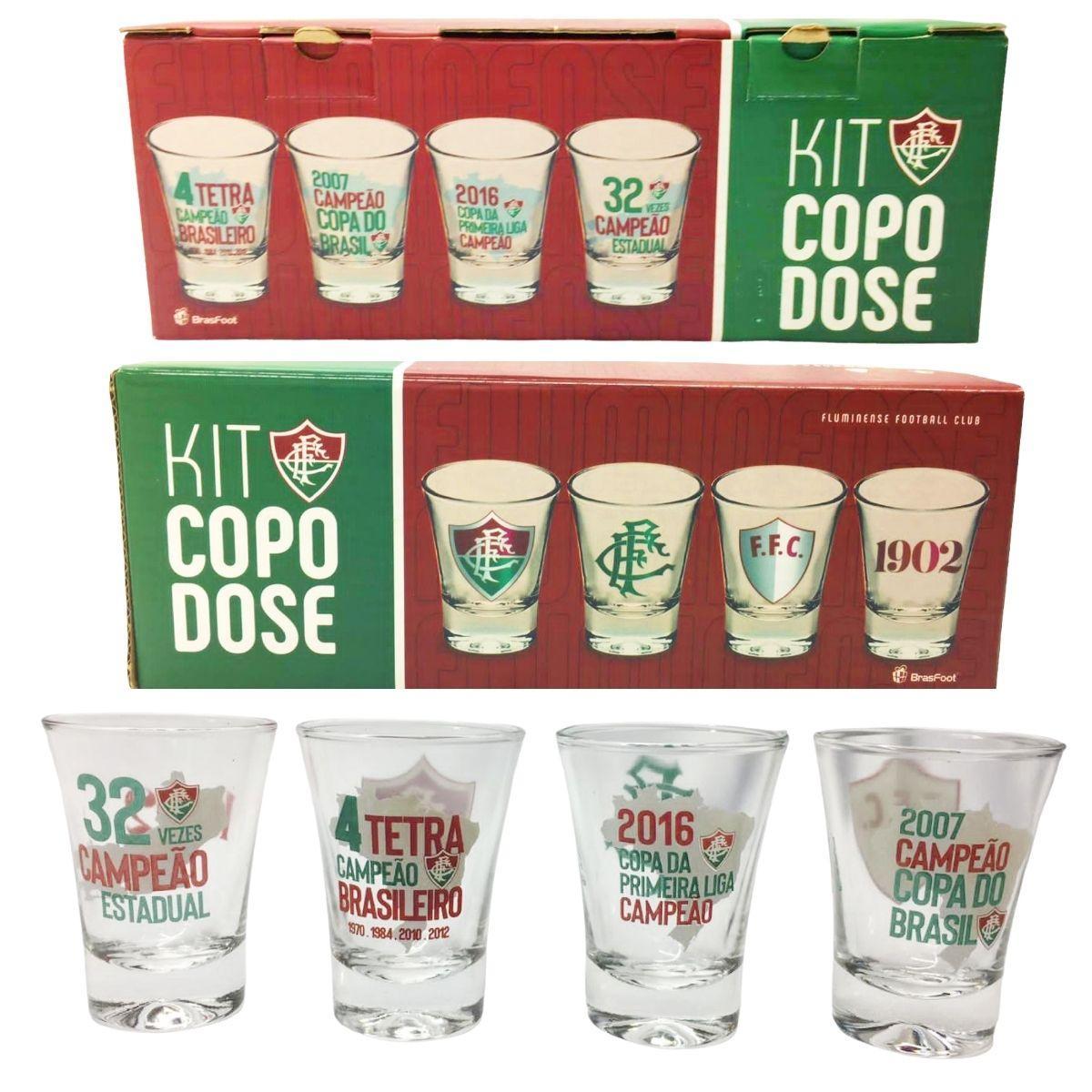 Miniatura Kit 8Un Copo Dose Shot 60Ml Pinga Cachaça Time Fluminense
