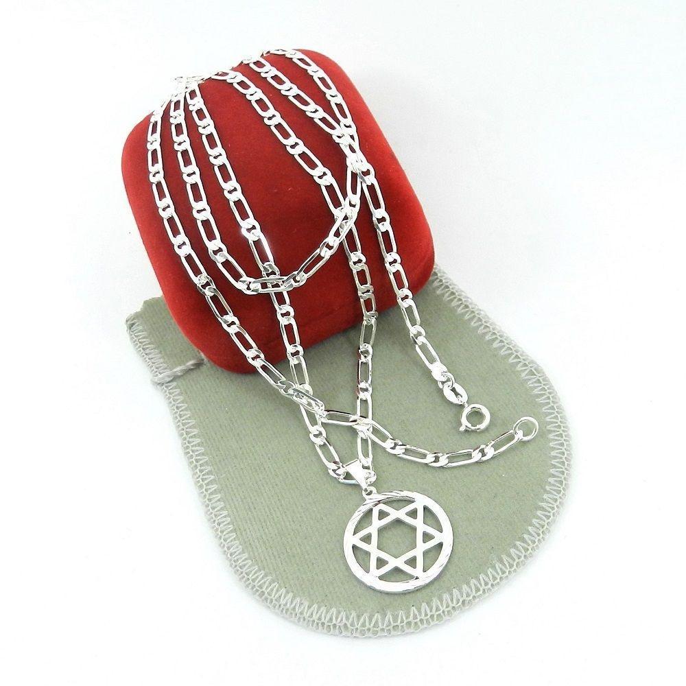 Miniatura Corrente Masculina 70Cm 3Mm + Estrela Folheada Prata Cr821