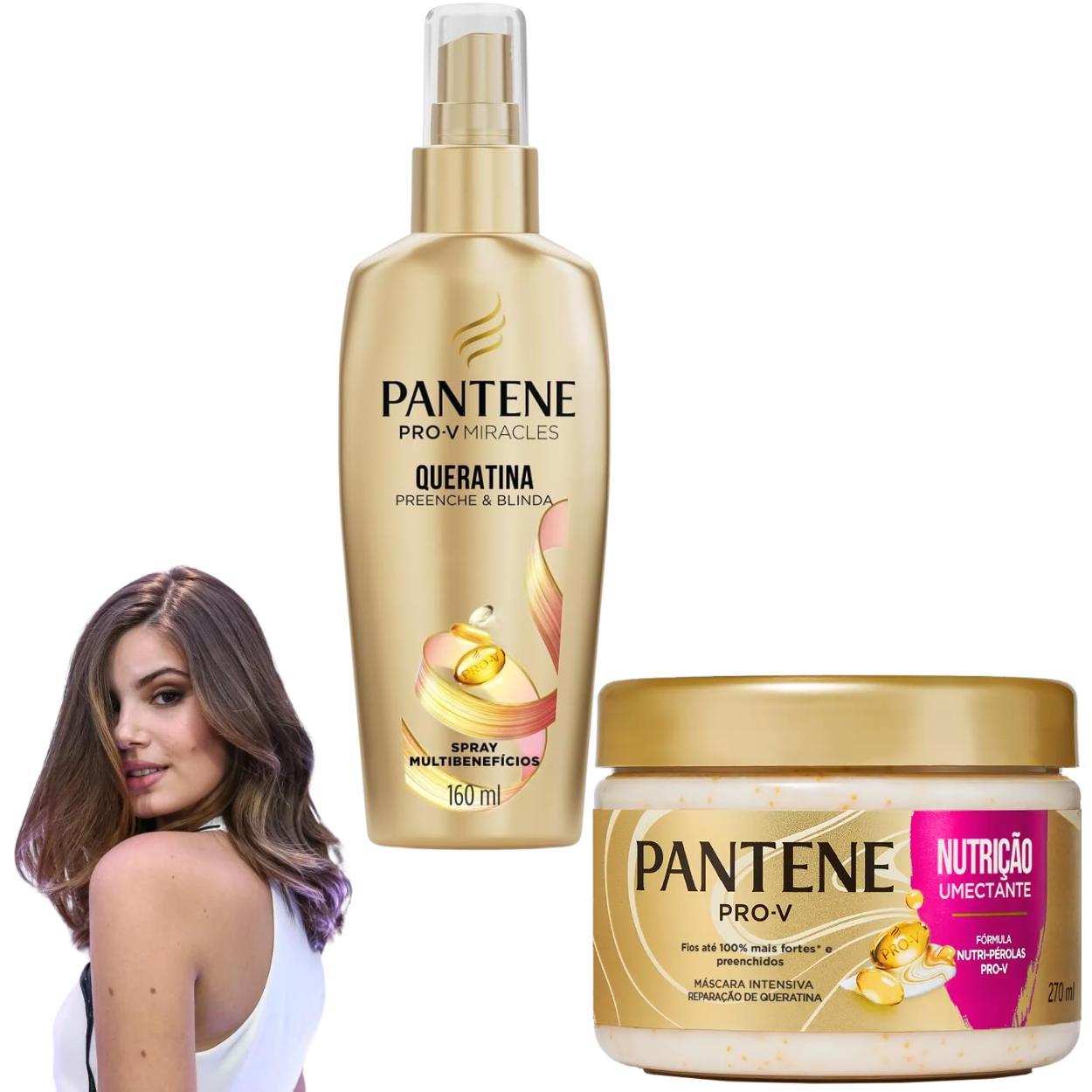 Miniatura Kit Pantene Spray Queratina Nutrição Restauração Hidratação