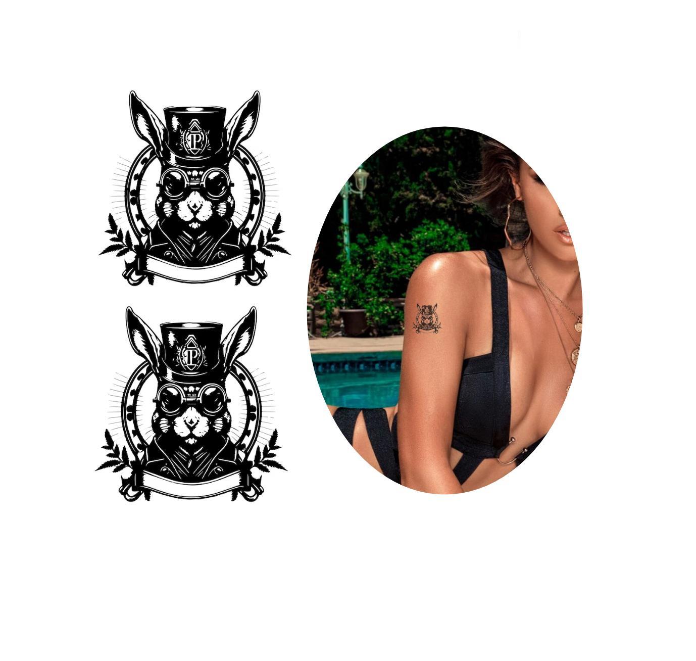 Miniatura Tatuagem Temporária Coelho Playboy Estilo