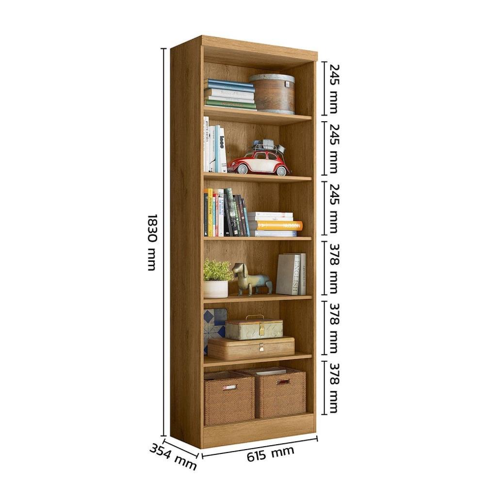 Miniatura Estante para Livros 5 Prateleiras Freijo Toq