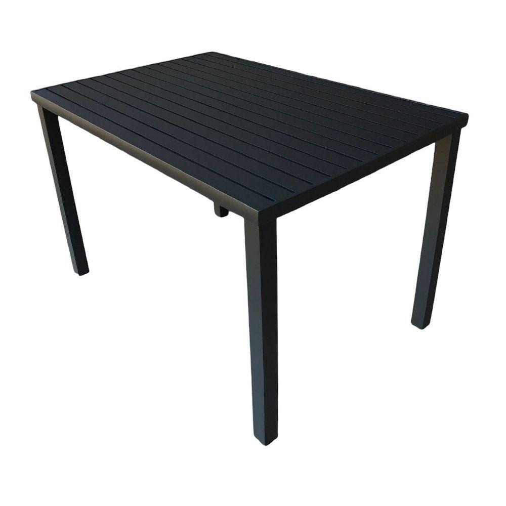 Miniatura Conjunto Mesa Ripada Com 2 Bancos Ripados Alumínio 2.00x0.90m Marrom