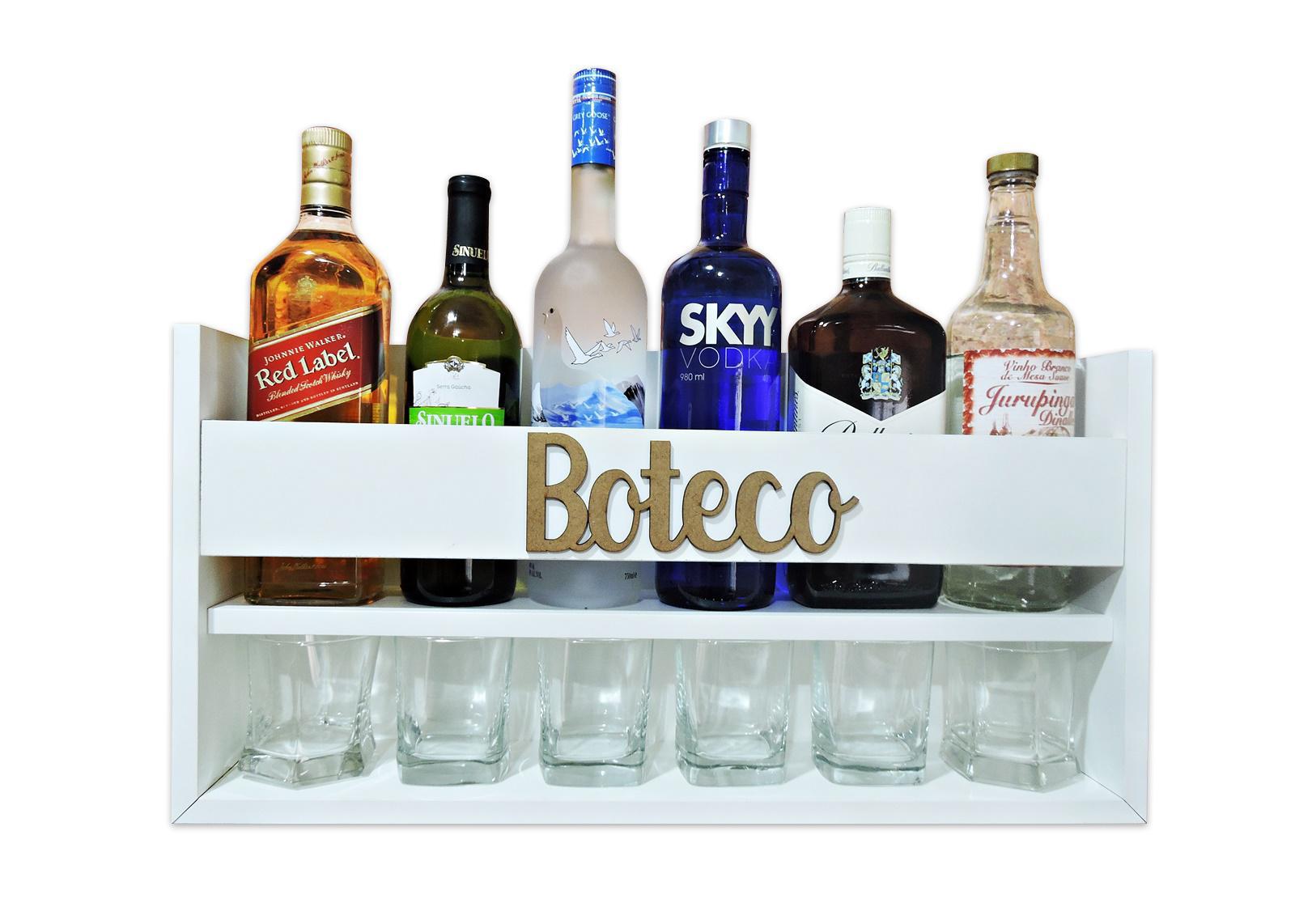 Miniatura Mini Bar Parede 100% Mdf Alta Qualidade Copos Bebidas Boteco branca - RedSkull - 1