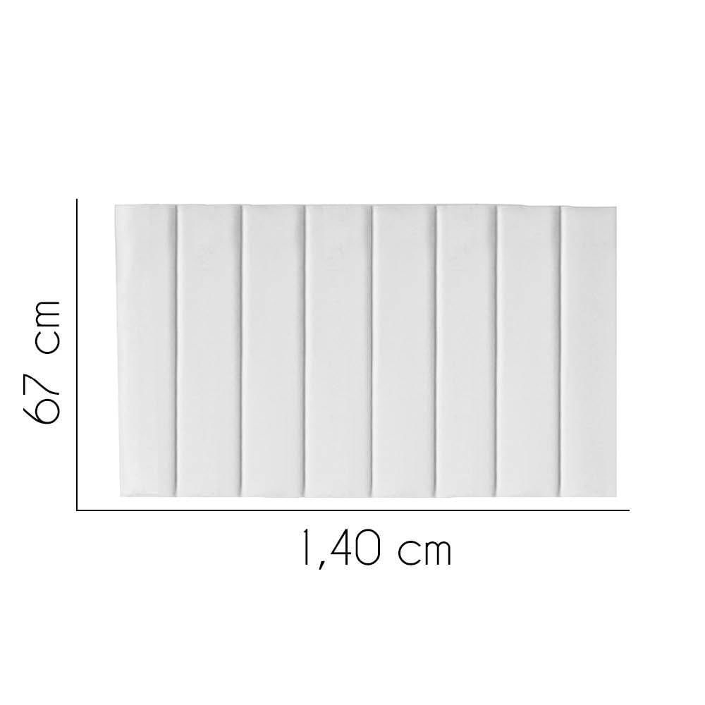 Miniatura Painel Estofada Carla 140cm Casal Para Cama Box Quarto Corino Branco - Gat Magazine