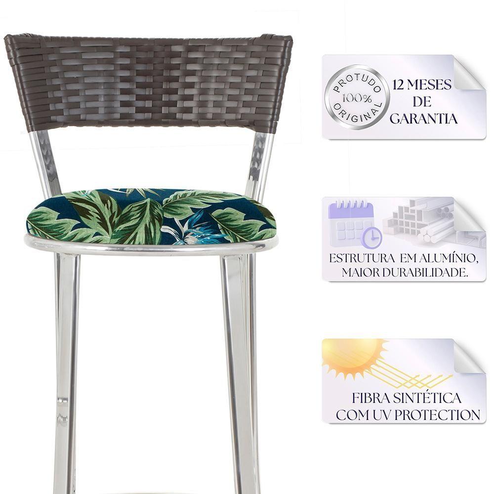 Miniatura Conjunto Com 2 Banquetas Em Alumínio, Fibra Sintética E Impermeável Tc Tabaco Z29