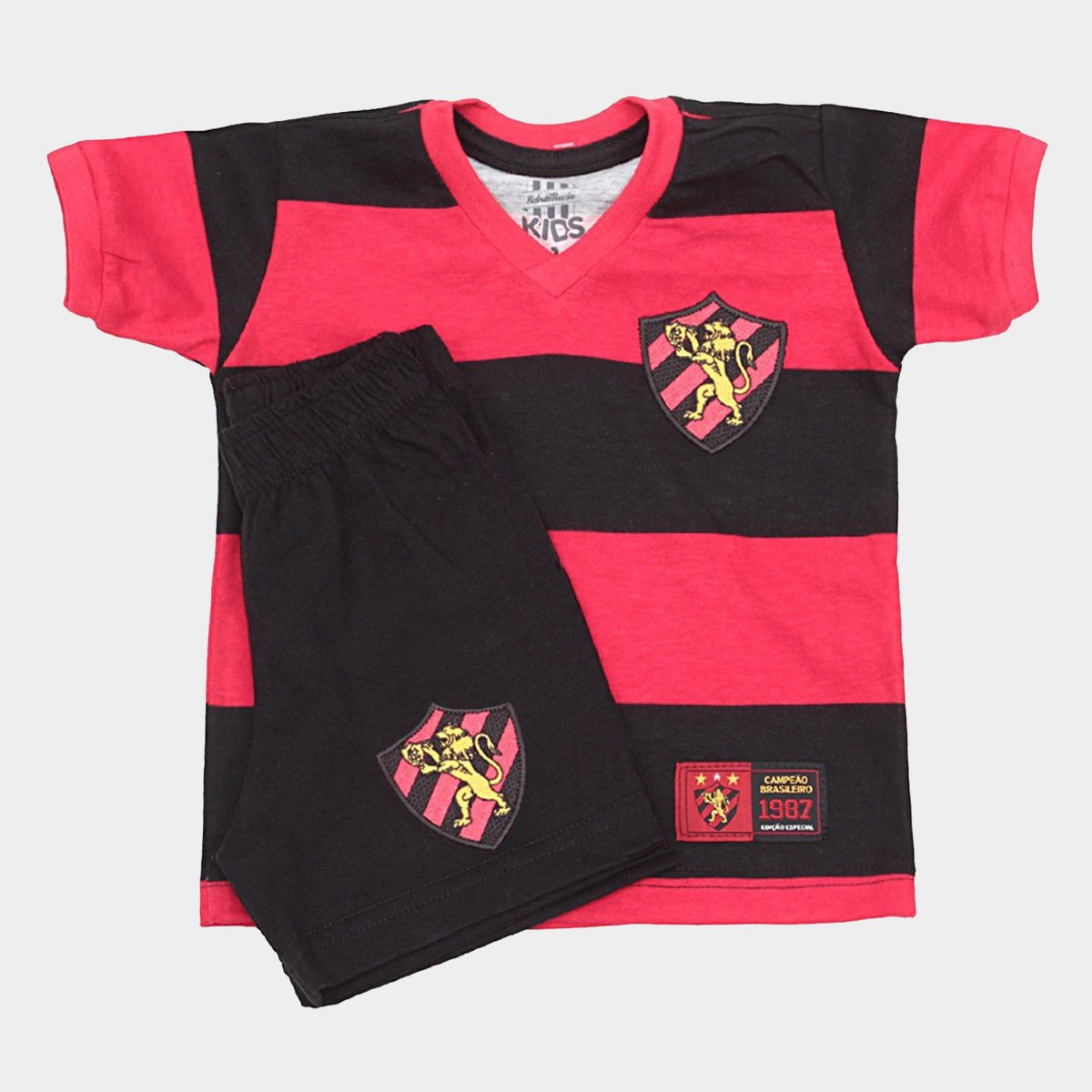 Miniatura Kit Infantil Sport Recife Retro Mania 1987 Vermelho+Preto - G