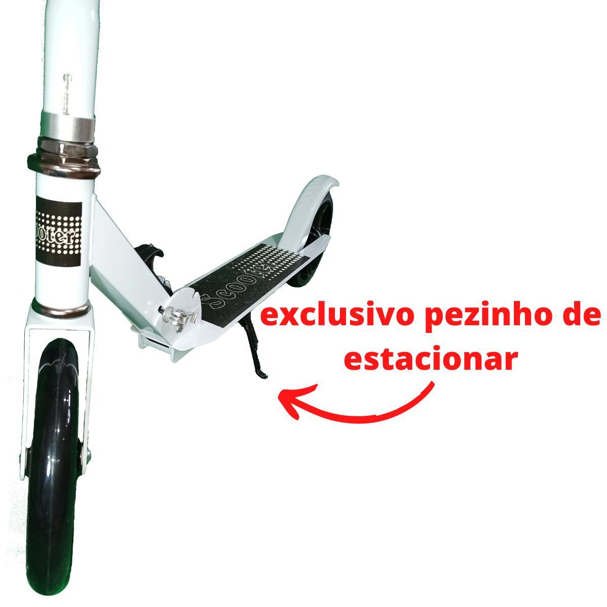 Patinete Crianças Jovens E Adultos Ajustável Branco 100Kg