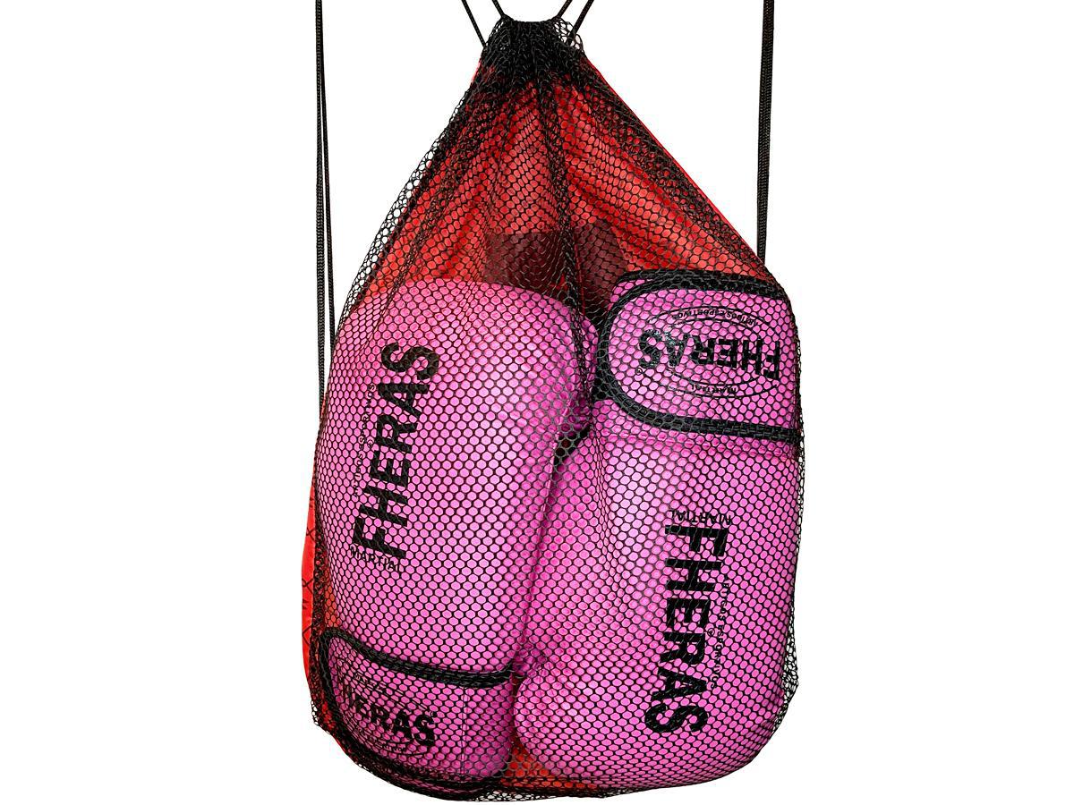 Kit Luva De Boxe Muay Thai Mma Bandagem E Bucal Rosa 08Oz