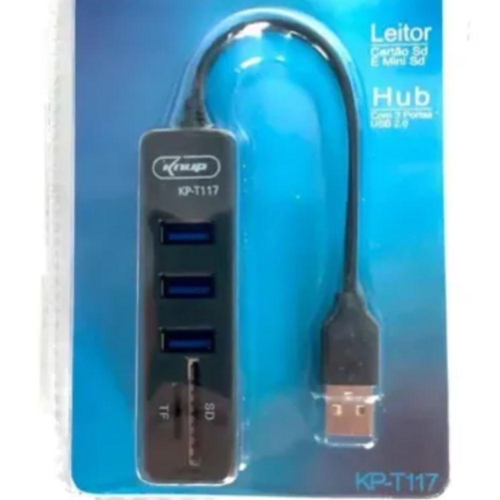 Miniatura Hub Usb 3 Portas 2.0 Leitor De Cartão Sd Mini Sd Plug Play