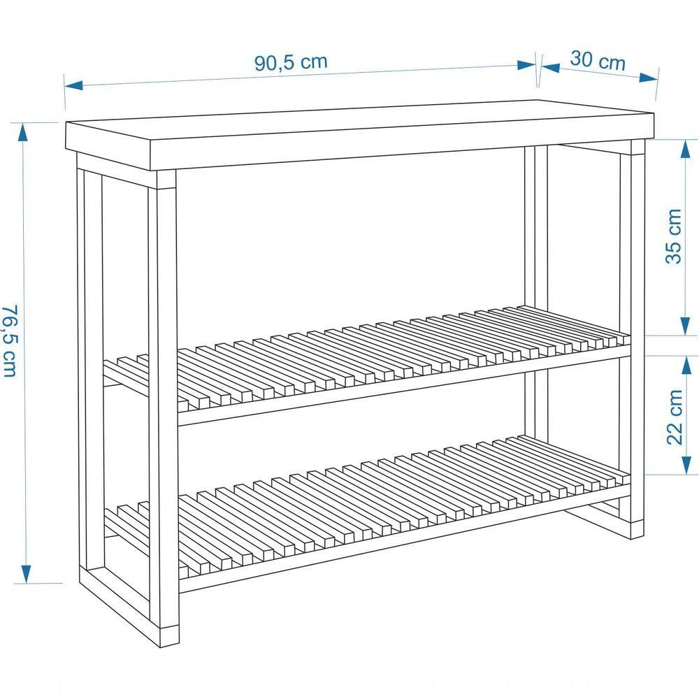 Miniatura Estante Aparador Buffet Gold Com 2 Prateleiras Luxo Preto