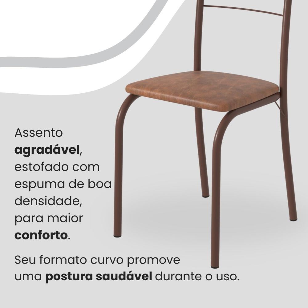 Miniatura Conjunto Sala de Jantar Mesa Quadrada 70x70cm Tampo Madeira Mdp 4 Cadeiras Rio C. Marrom / Marrom